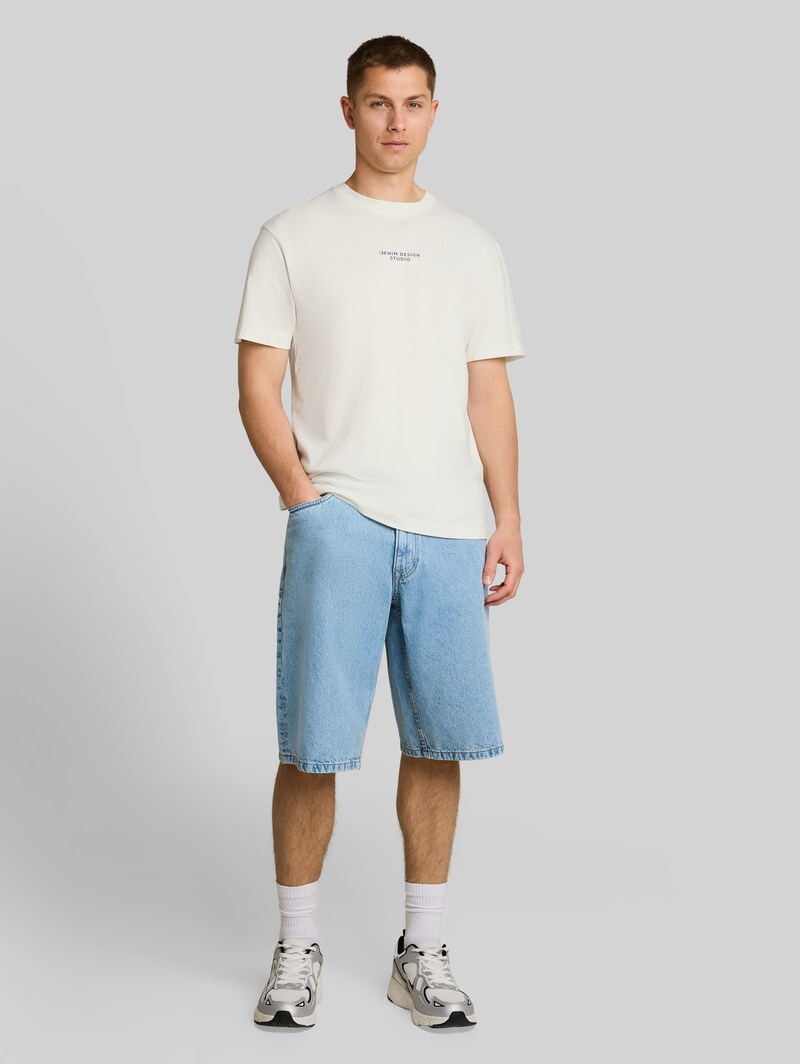 Tom Tailor Relaxed Fit T-Shirt mit Rückenprint - Wool White