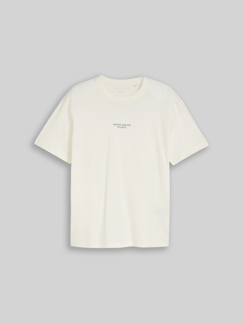 Tom Tailor Relaxed Fit T-Shirt mit Rückenprint - Wool White
