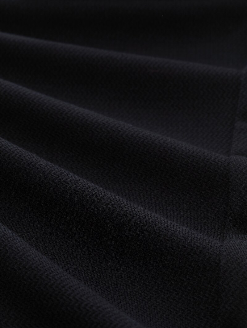 Tom Tailor Loose Slim Jacquard Hose mit Kordelzug - Deep Black