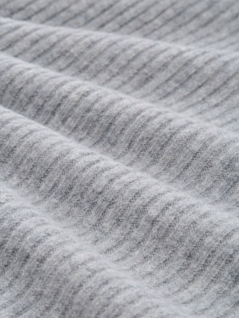 Tom Tailor Strickkleid mit Stehkragen - Cement Grey Mélange