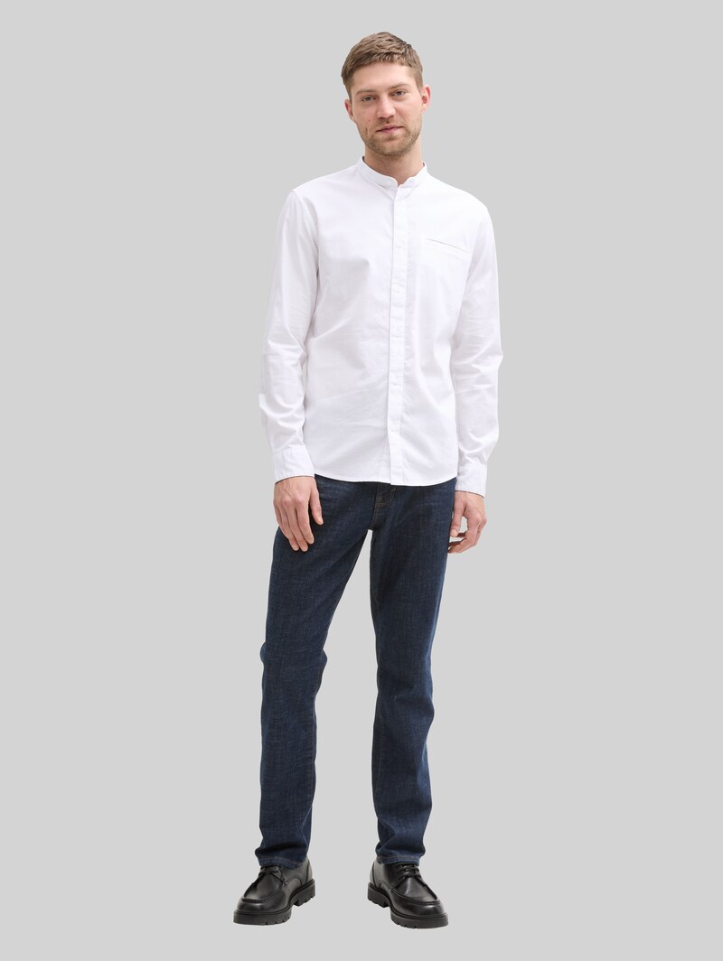 Tom Tailor Fitted Oxford Hemd mit Brusttasche - White