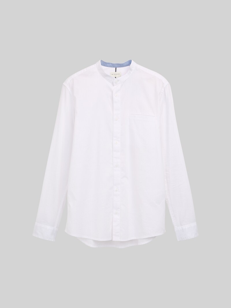 Tom Tailor Fitted Oxford Hemd mit Brusttasche - White
