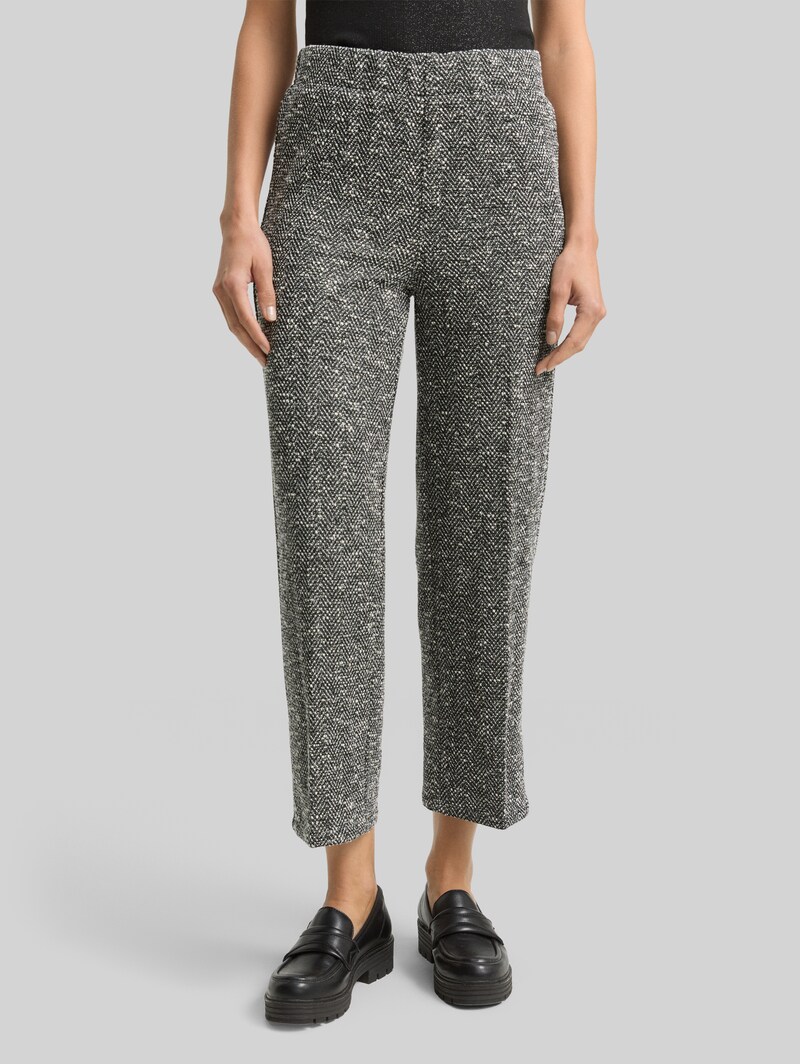Tom Tailor TTLEA Straight Bouclé Hose - Salt Pepper Boucle Structure