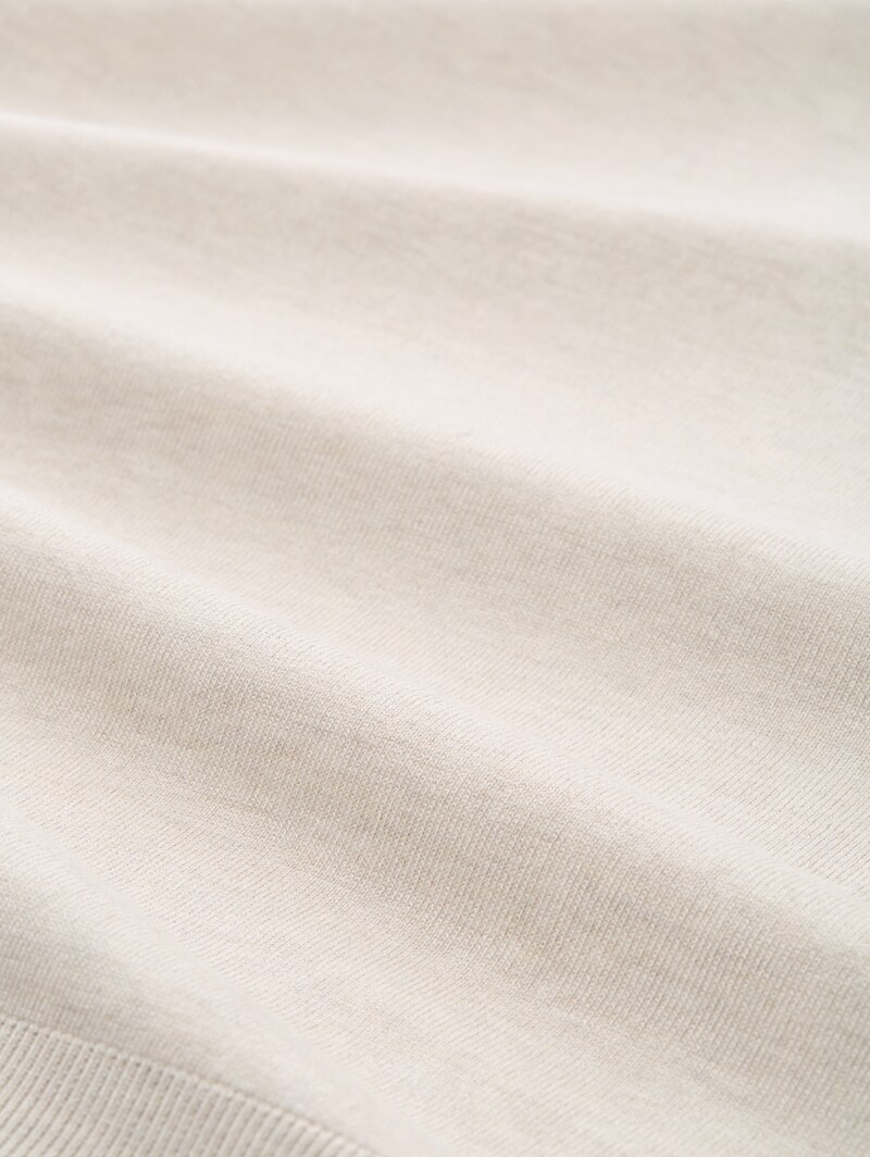 Tom Tailor Strickpullover mit Knopf-Details - Sand Stone Beige Melange