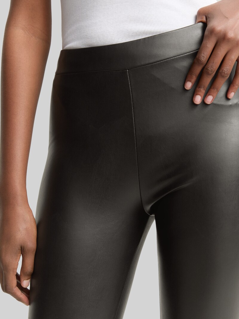 Tom Tailor Leggings in Lederoptik - Deep Black