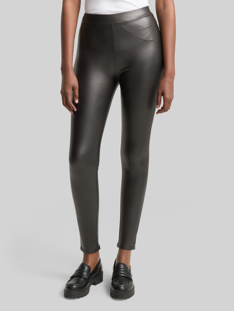 Tom Tailor Leggings in Lederoptik - Deep Black