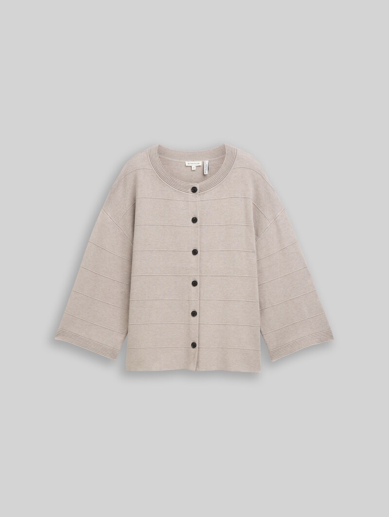 Tom Tailor Loose Fit Cardigan - Dark Clouds Grey Melange
