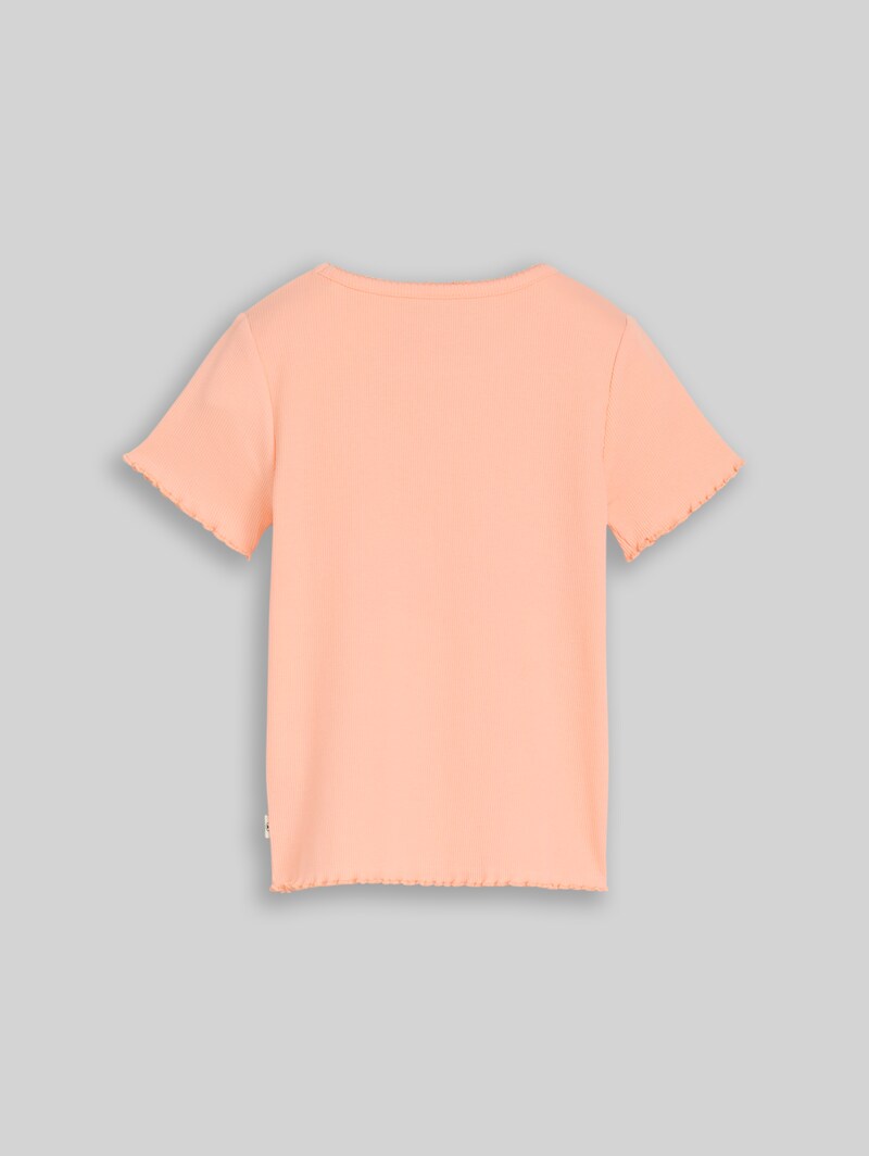 Tom Tailor T-Shirt mit Stickerei - Peach Bloom