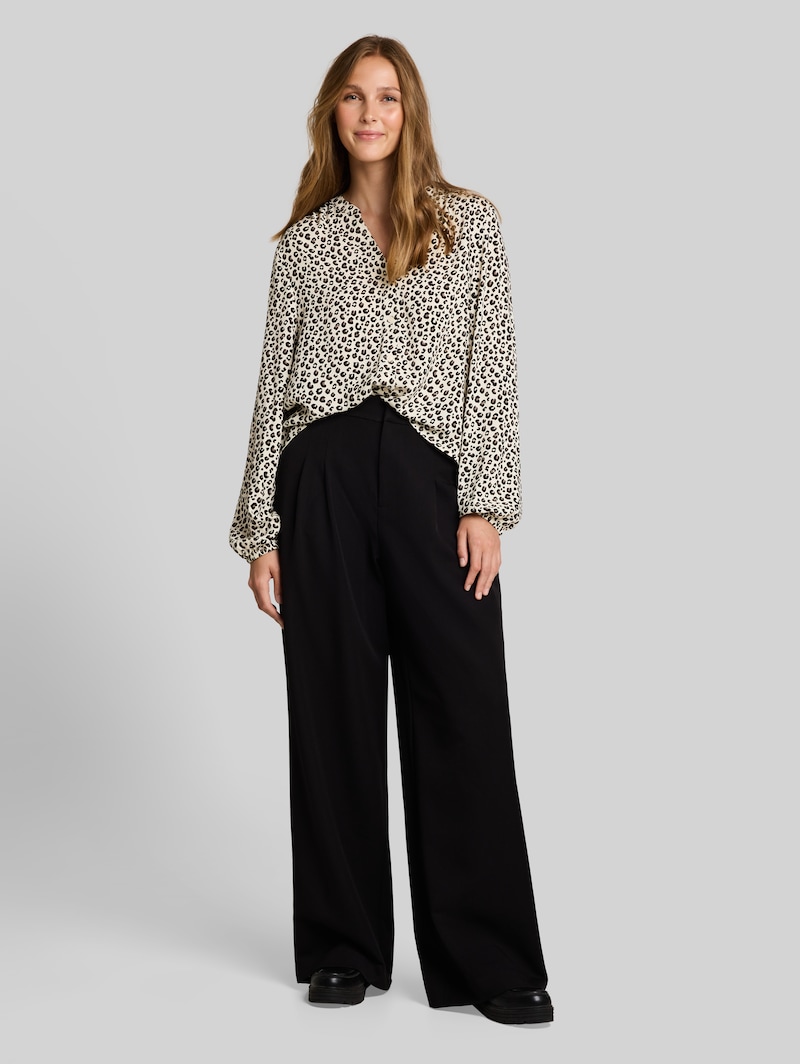 Tom Tailor Bluse mit Muster - Beige Brown Leo Print