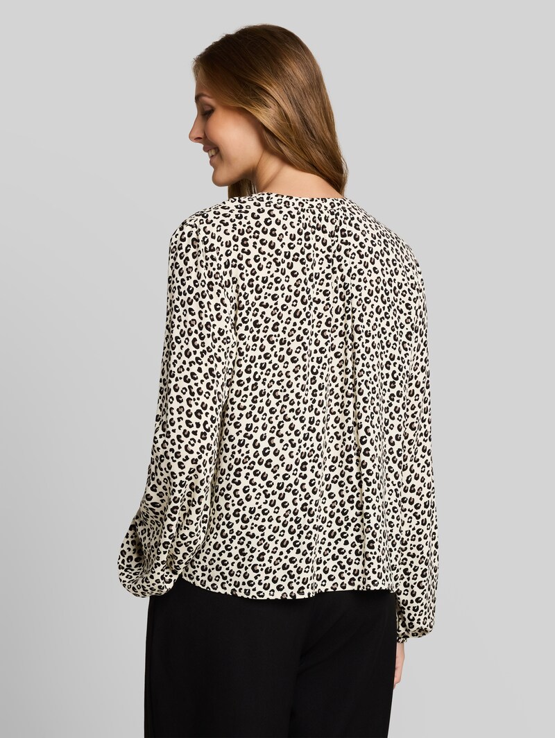 Tom Tailor Bluse mit Muster - Beige Brown Leo Print