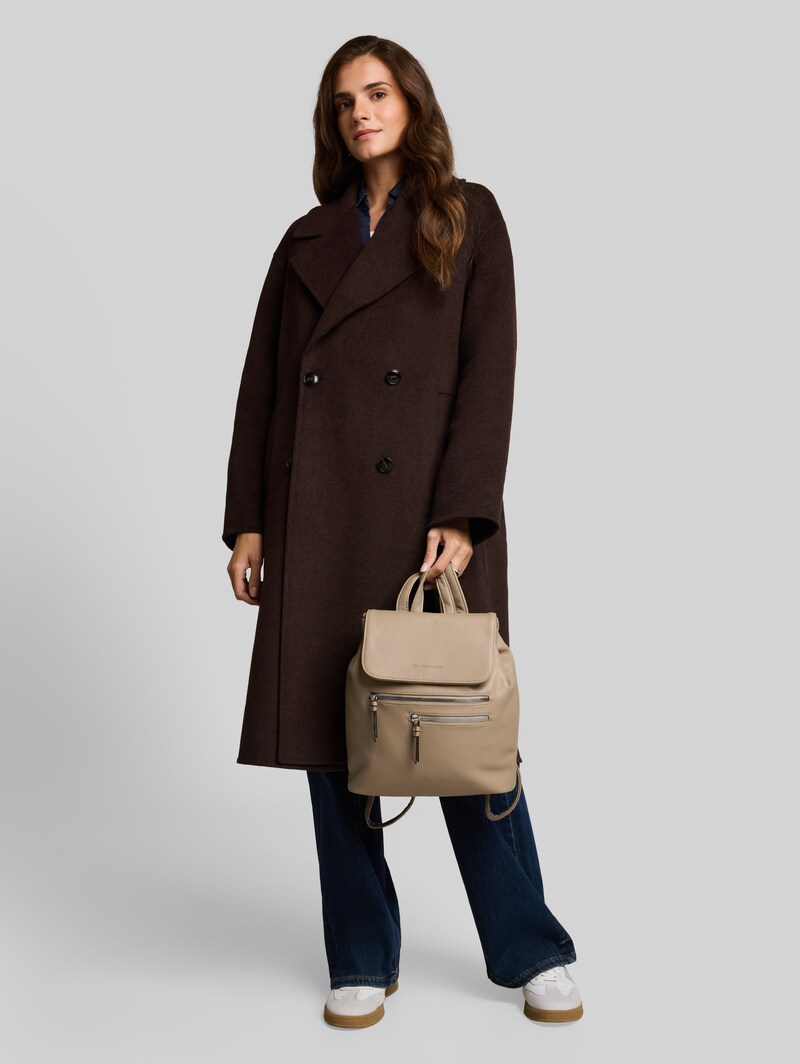 Tom Tailor TTWINONA Rucksack mit Umschlag - Taupe / Taupe