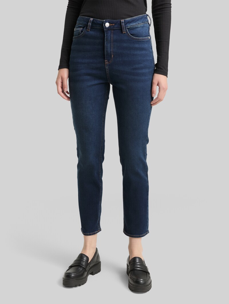 Tom Tailor TTLOTTE SLIM Jeans - Dark Stone Blue Black Denim
