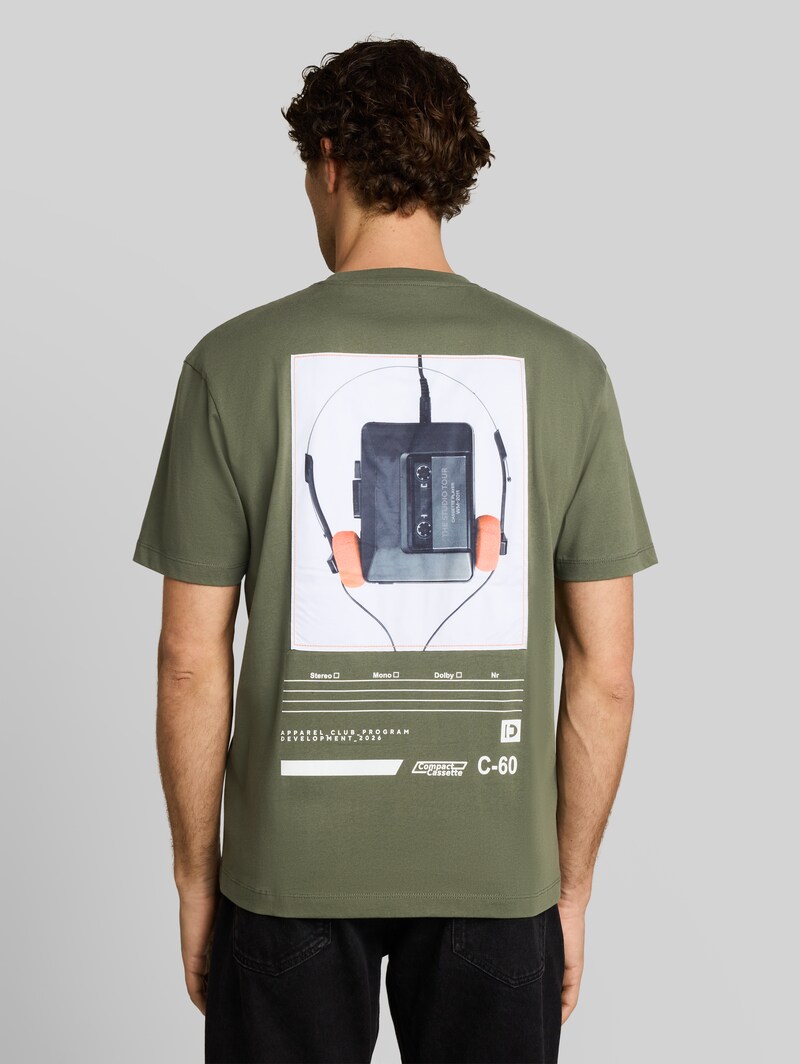 Tom Tailor Relaxed Fit T-Shirt mit Print - Urban Olive Green