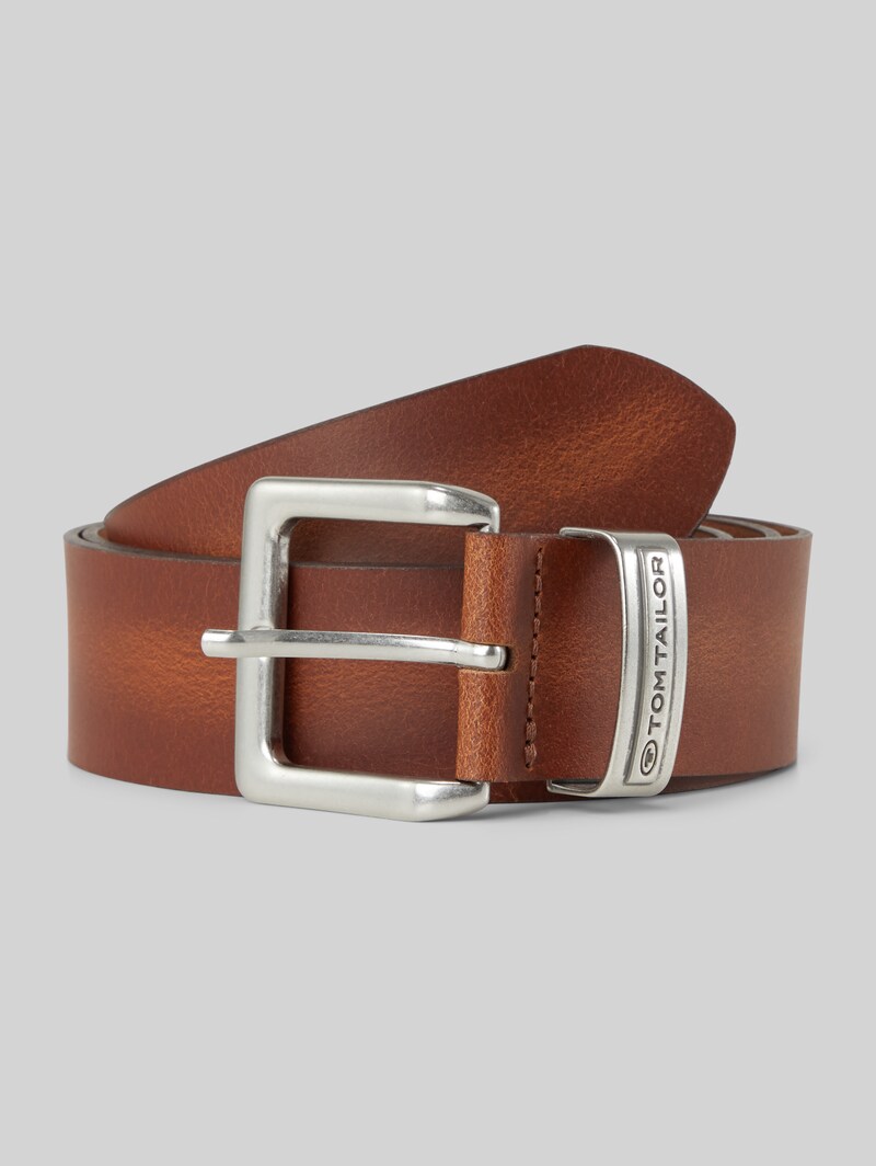 Tom Tailor TTTOM Ledergürtel mit eckiger Dornschließe - Light Brown Uni