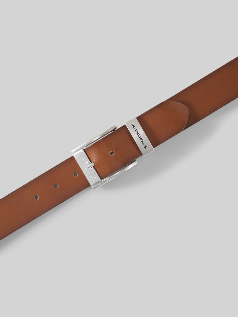 Tom Tailor TTTOM Ledergürtel mit eckiger Dornschließe - Light Brown Uni