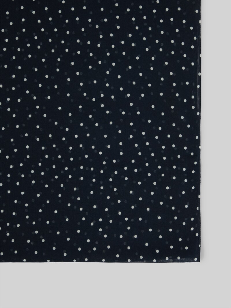 Tom Tailor Loop-Schal mit Muster - Navy White Small Dot Design