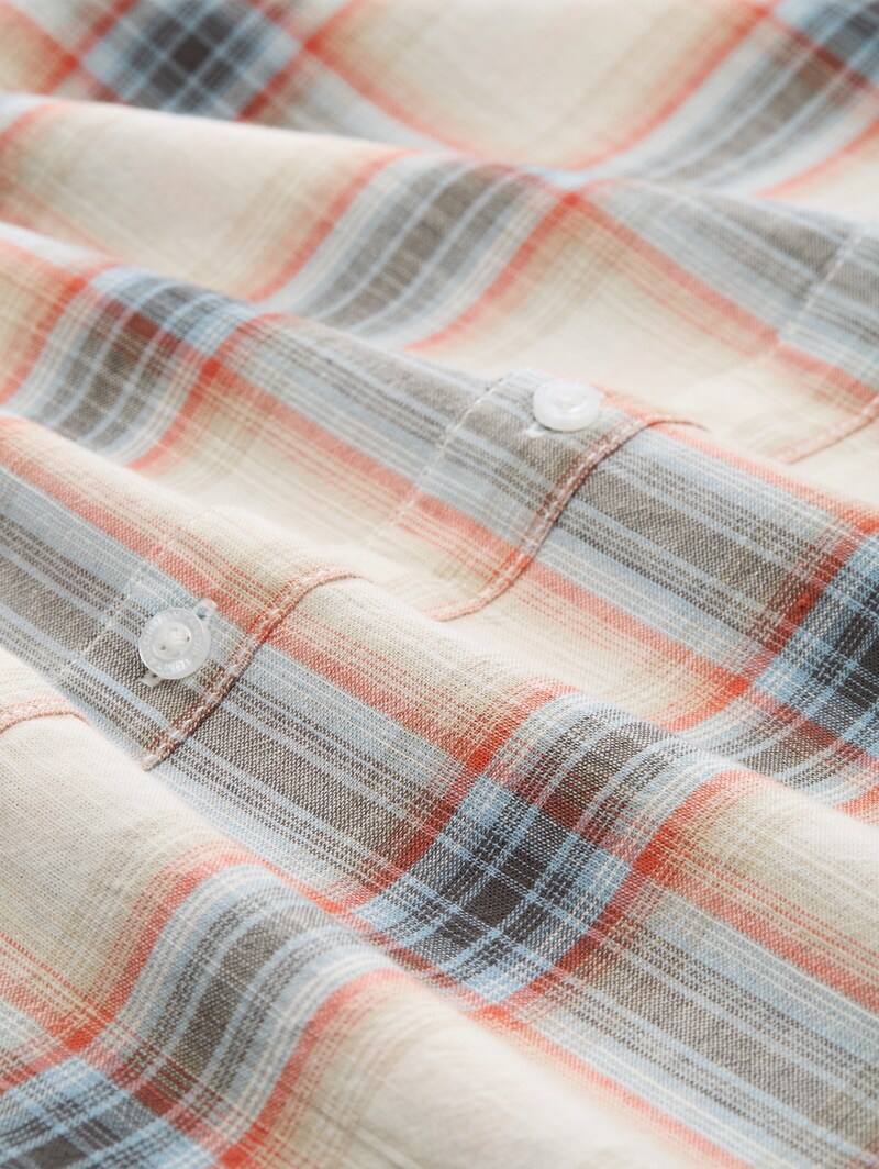 Tom Tailor Regular Fit Kurzarmhemd mit Karomuster - White Multicolor Check