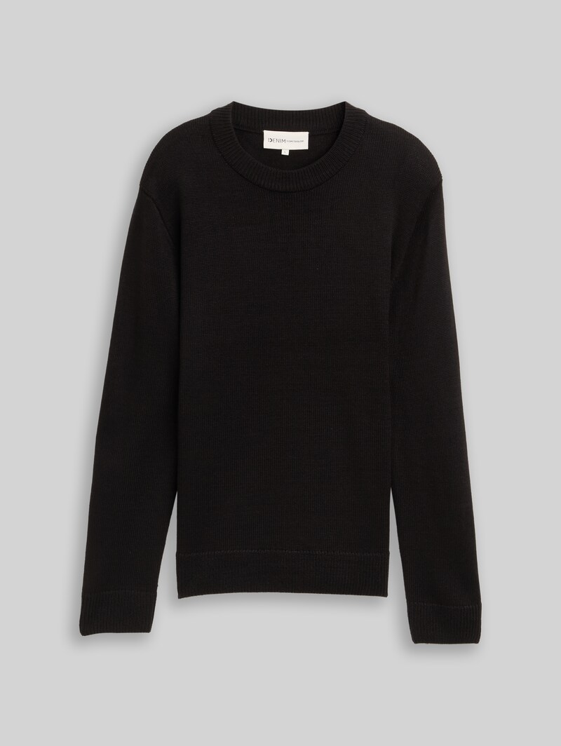 Tom Tailor Strickpullover mit Rundhalsausschnitt - Black