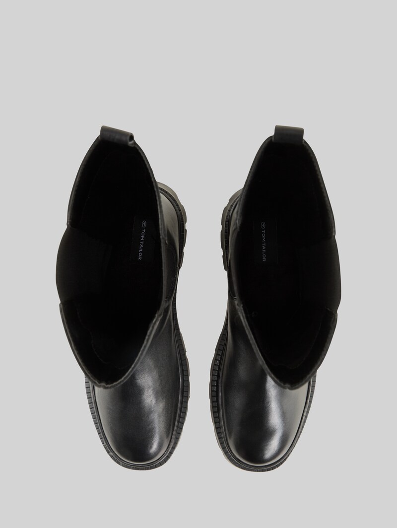 Tom Tailor Gefütterte Stiefel aus Leder - Black