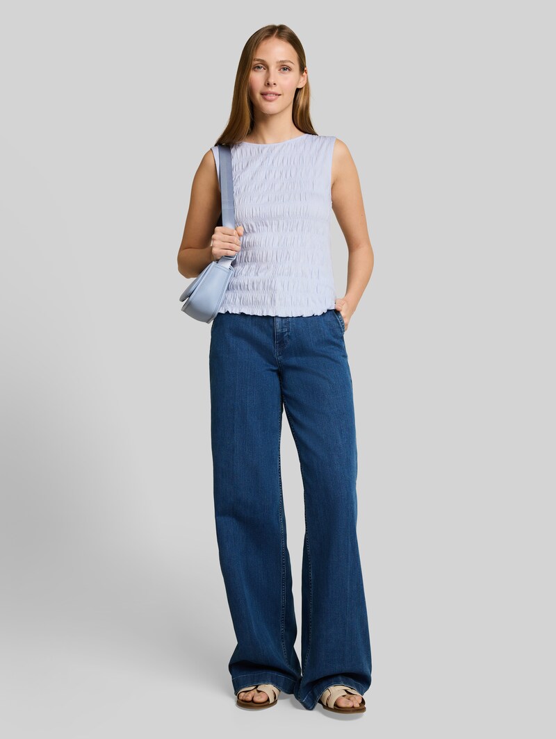 Tom Tailor Smock Top mit Stretch - Mountain Sky Blue