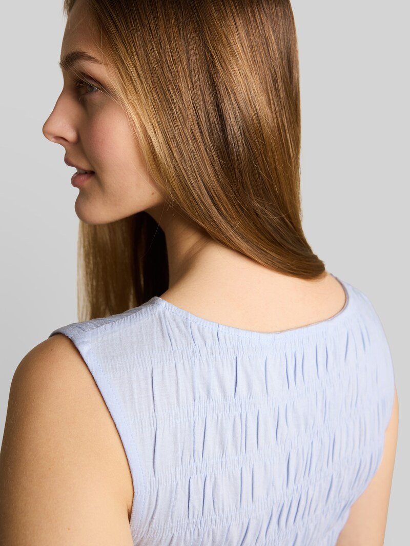 Tom Tailor Smock Top mit Stretch - Mountain Sky Blue
