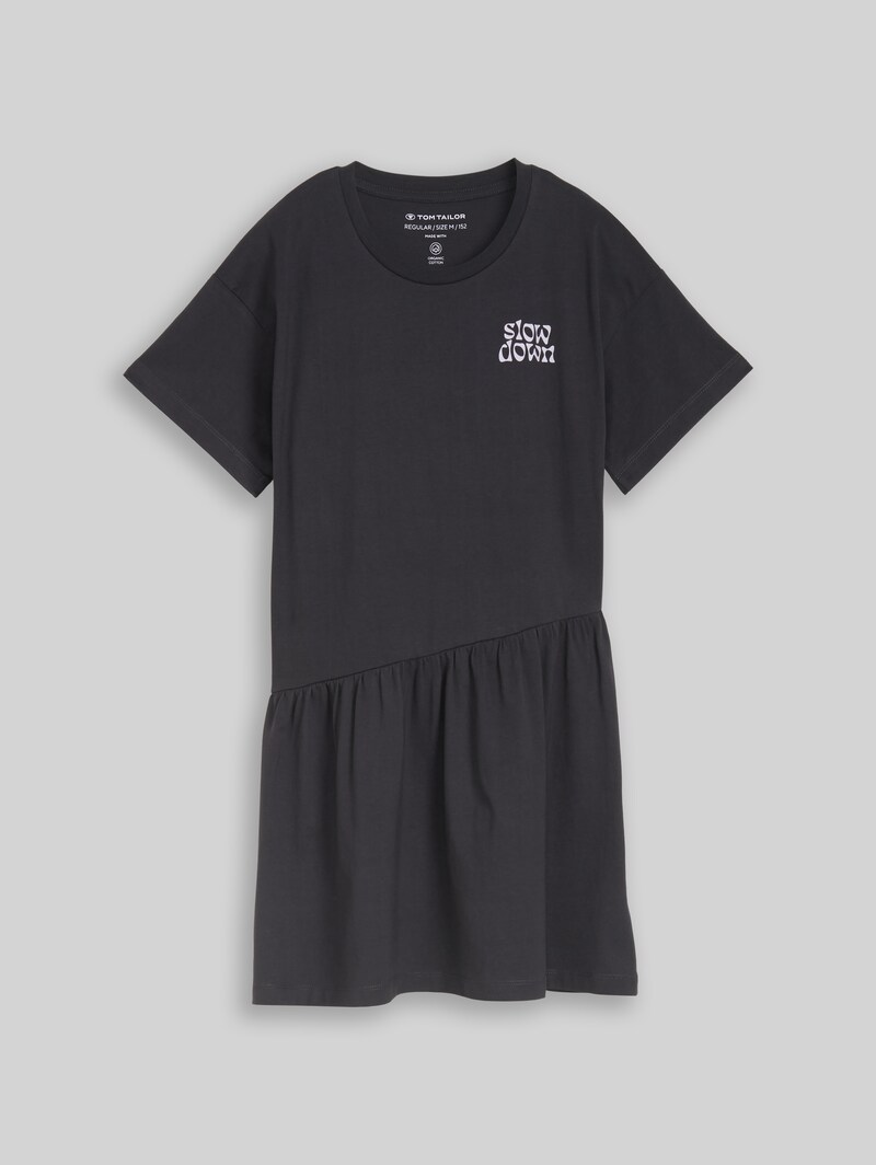 Tom Tailor Mini-Kleid mit Print - Coal Grey