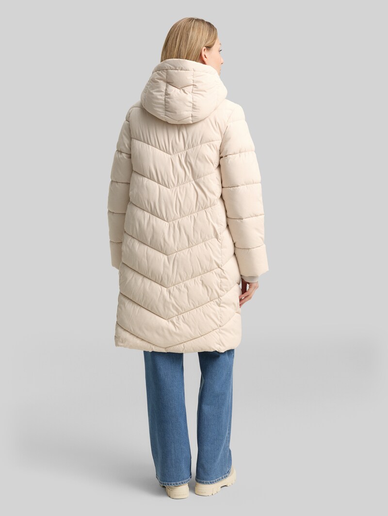 Tom Tailor Puffer-Mantel mit Kapuze - Cold Beige
