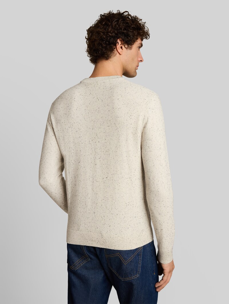 Tom Tailor Strickpullover aus Baumwolle - Off White Neps