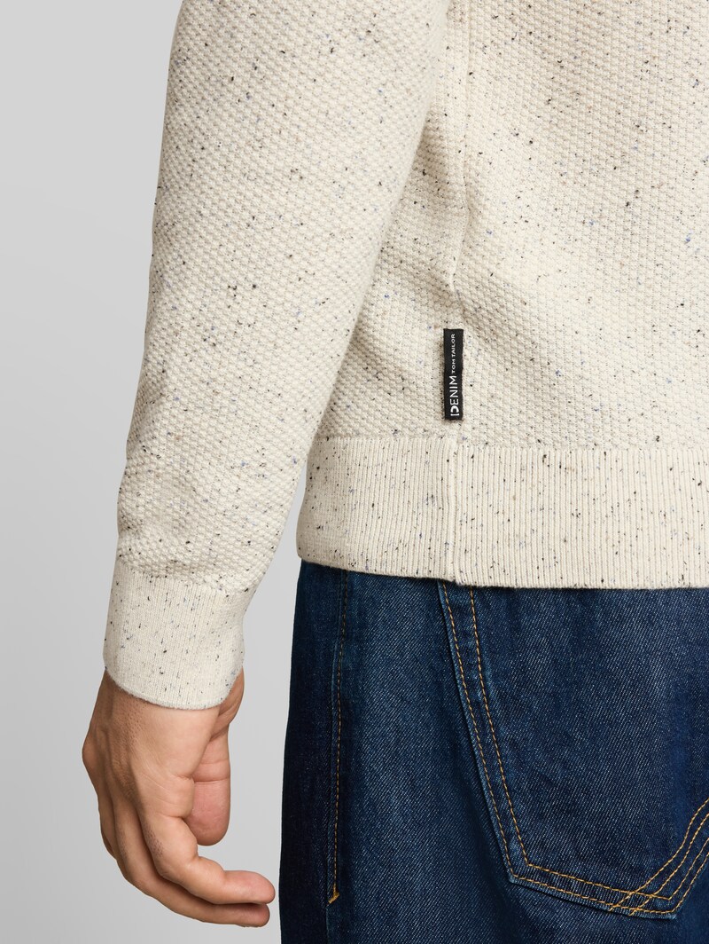 Tom Tailor Strickpullover aus Baumwolle - Off White Neps