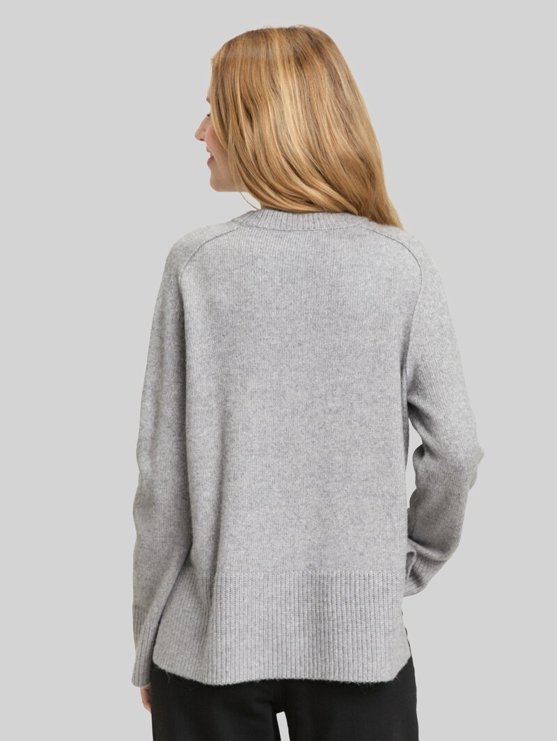 Tom Tailor Loose Fit Strickpullover - Medium Silver Grey Melange