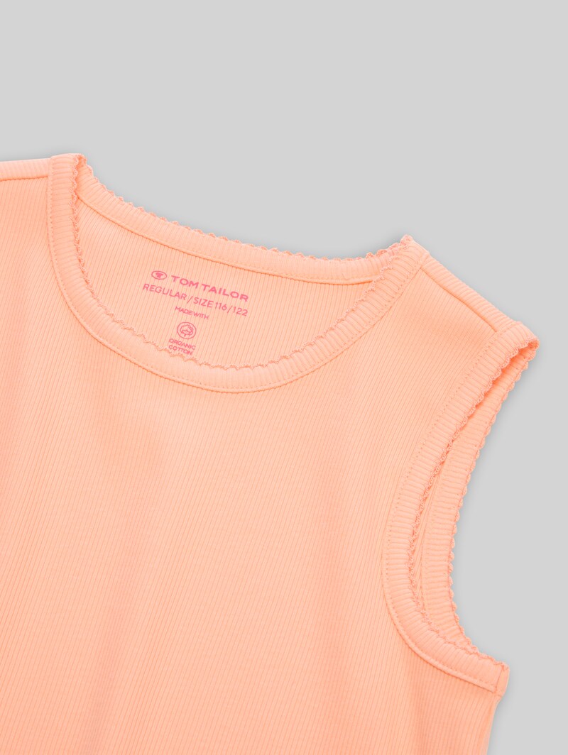 Tom Tailor Basic Ripp Top - Peach Bloom
