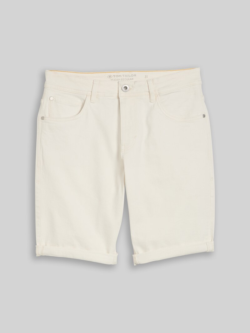 Tom Tailor TTJOSH REGULAR SLIM Jeans Shorts - Raw Offwhite Denim