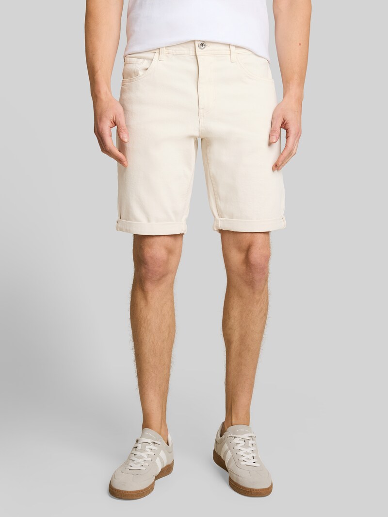 Tom Tailor TTJOSH REGULAR SLIM Jeans Shorts - Raw Offwhite Denim