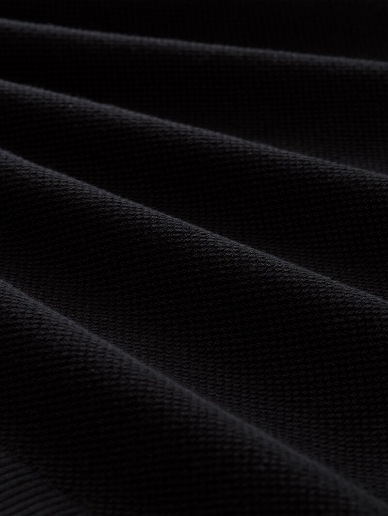 Tom Tailor Piqué Strick-Poloshirt aus Baumwolle - Black
