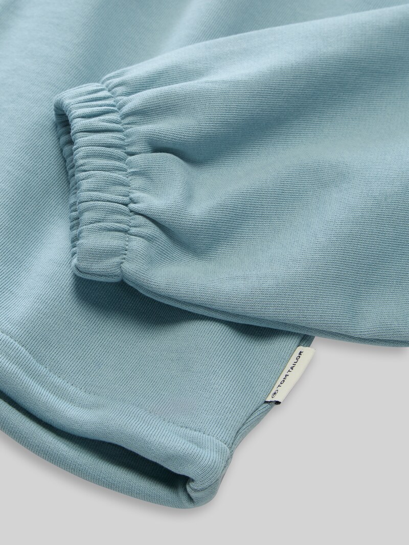 Tom Tailor Cropped Hoodie Sweatjacke mit Kordelzug - Tourmaline