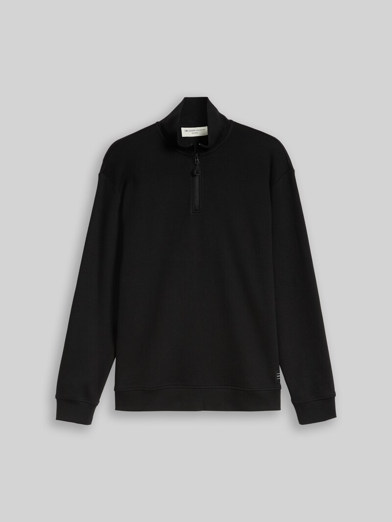 Tom Tailor Relaxed Fit Troyer Sweatshirt - Black