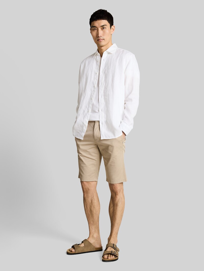 Tom Tailor TTSLIM Chino Shorts - Beige Mini Geometric Print