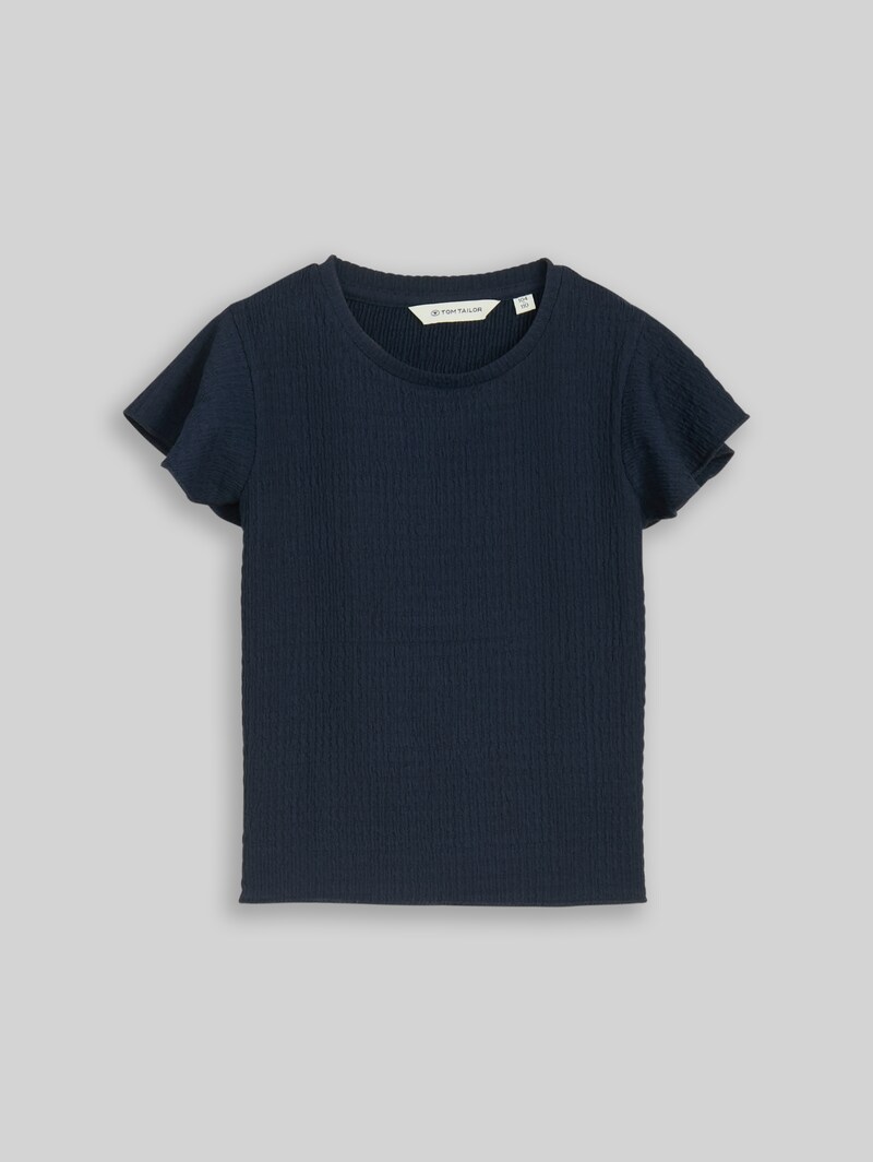 Tom Tailor T-Shirt mit Struktur - Sky Captain Blue