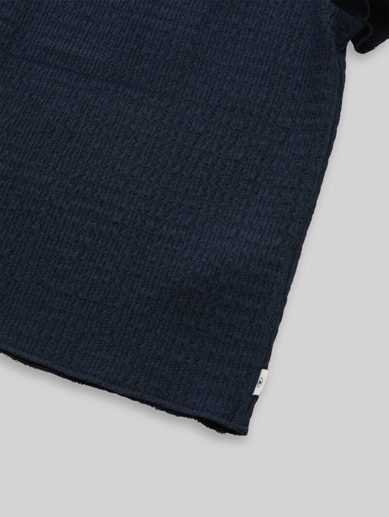 Tom Tailor T-Shirt mit Struktur - Sky Captain Blue