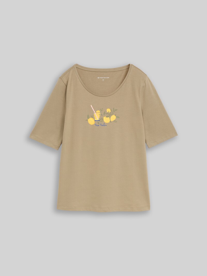 Tom Tailor T-Shirt mit Print - Silver Olive