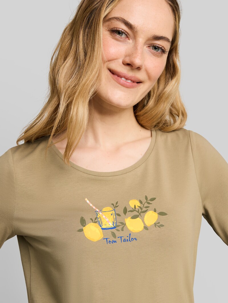 Tom Tailor T-Shirt mit Print - Silver Olive
