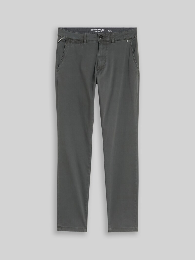 Tom Tailor TTSIMON SLIM Chino Hose im Washed-Look - Darkest Olive