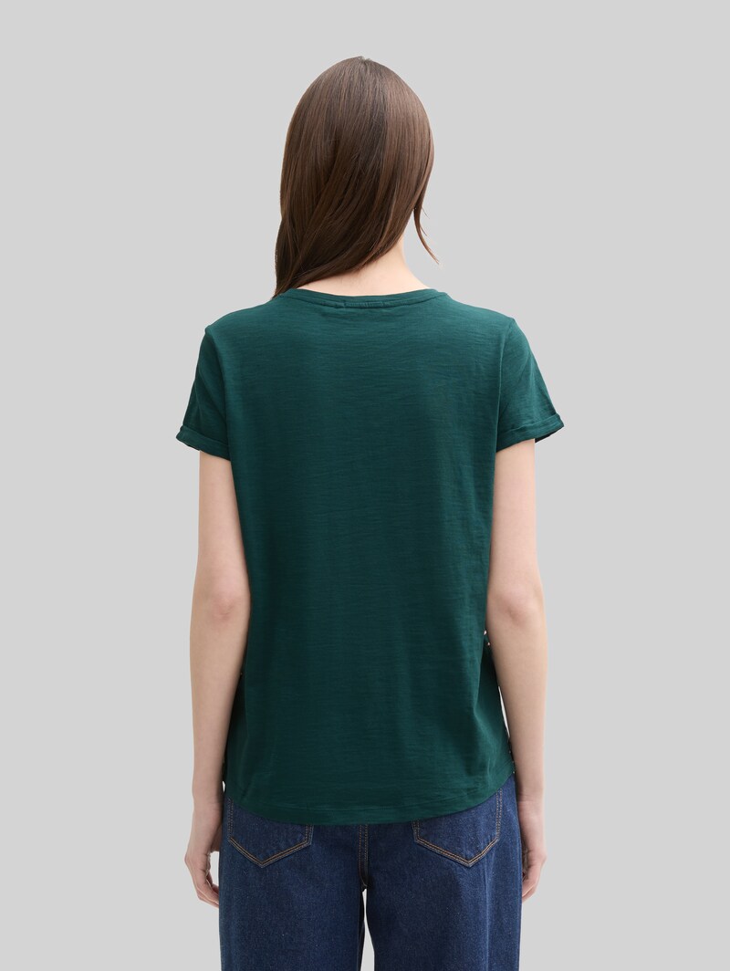 Tom Tailor Gestreiftes T-Shirt - Green Rose Stripe