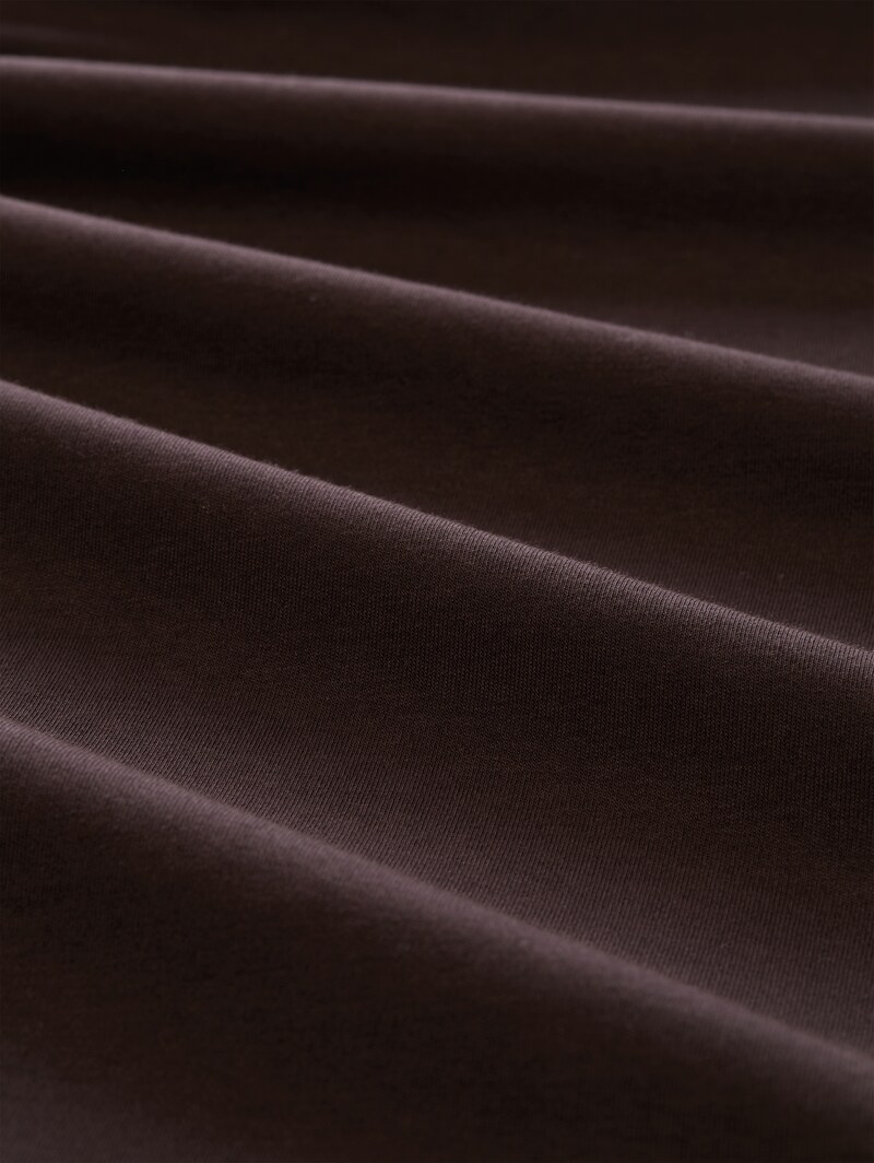 Tom Tailor Rollkragenshirt mit Logo-Print - Dark Chocolate Brown