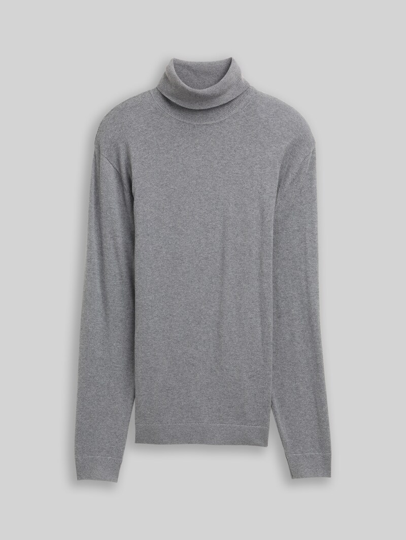 Tom Tailor Rollkragenpullover mit Kaschmir-Anteil - Classic Dark Grey Melange