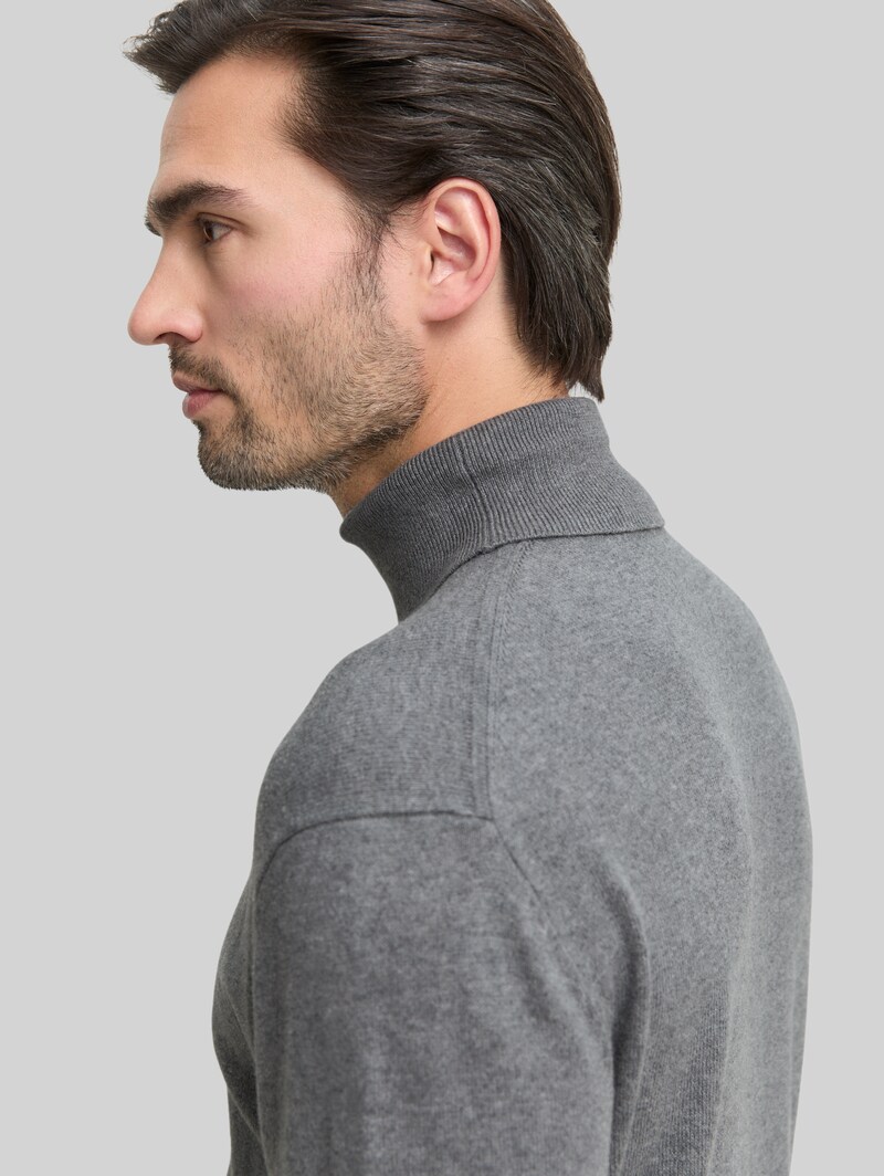 Tom Tailor Rollkragenpullover mit Kaschmir-Anteil - Classic Dark Grey Melange