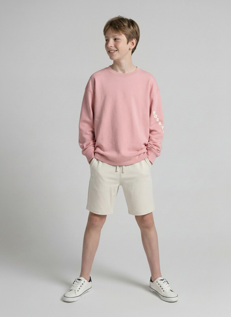 Tom Tailor Oversize Sweatshirt mit Print - Blush Rose