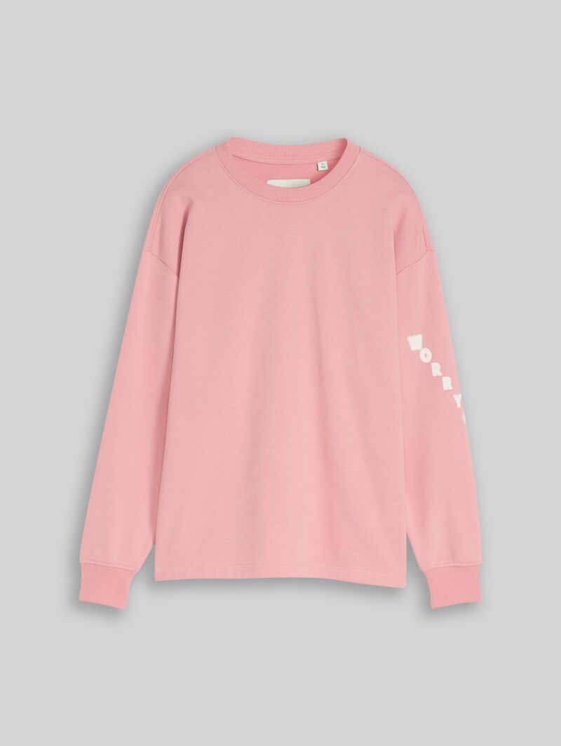 Tom Tailor Oversize Sweatshirt mit Print - Blush Rose