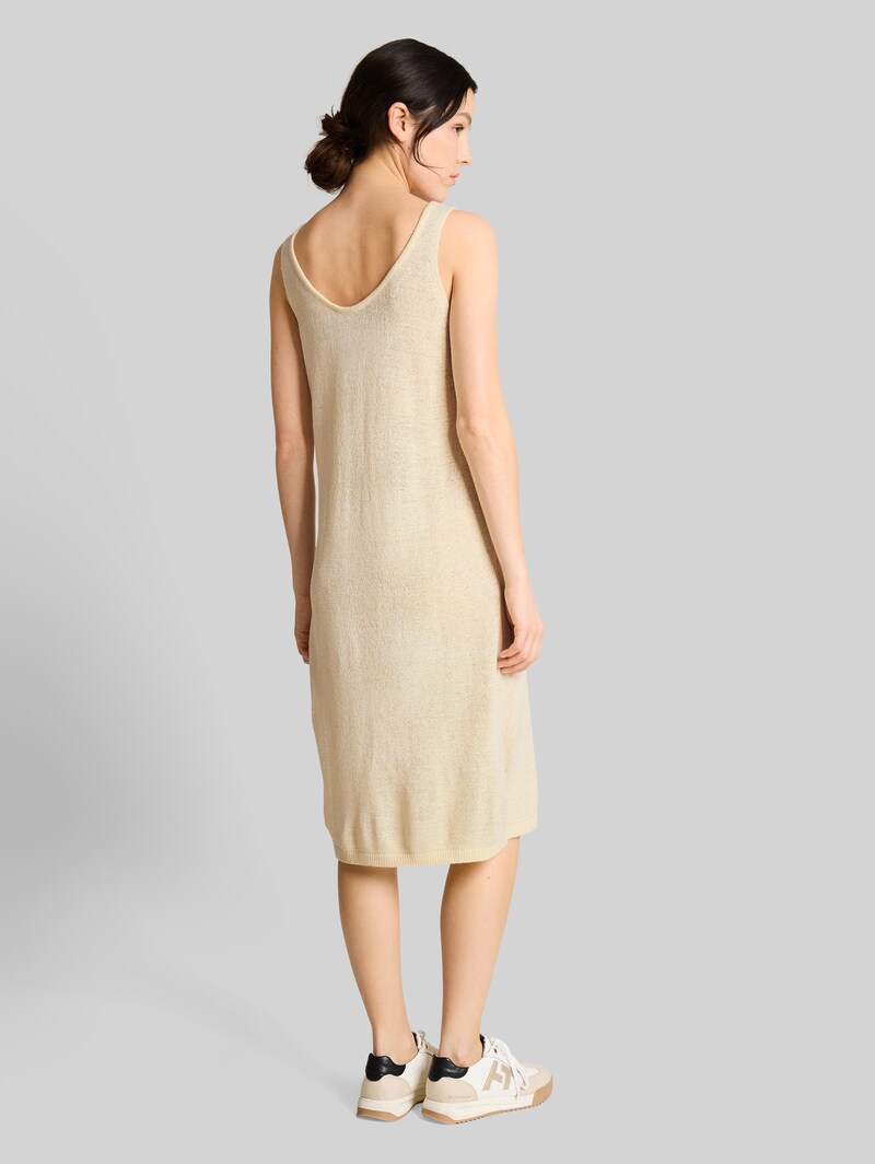 Tom Tailor Loose Fit Strickkleid mit V-Ausschnitt - Dove White