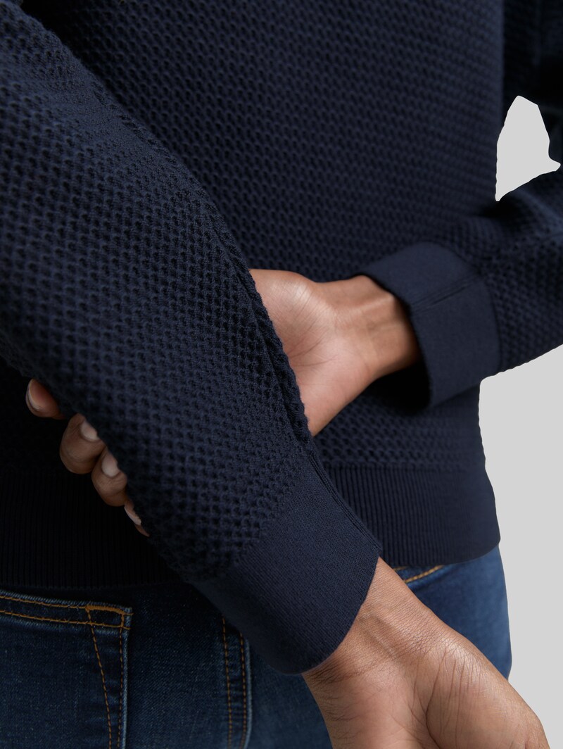 Tom Tailor Strickpullover mit Rundhalsausschnitt - Sky Captain Blue